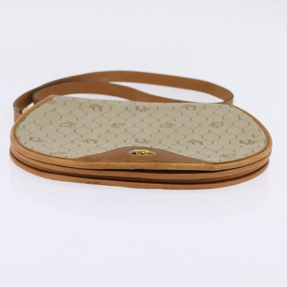 DIOR Honeycomb Canvas Shoulder Bag Pvc Beige Gold - Picture 9 of 12